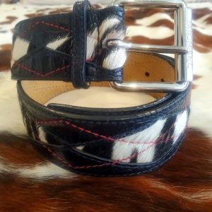 Micheal Kors leather/calf hair western belt